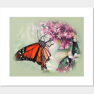 Monarch Butterfly on Milkweed Flower Posters and Art